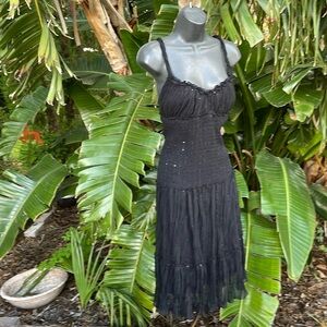 Cache sequin drop waist slip dress